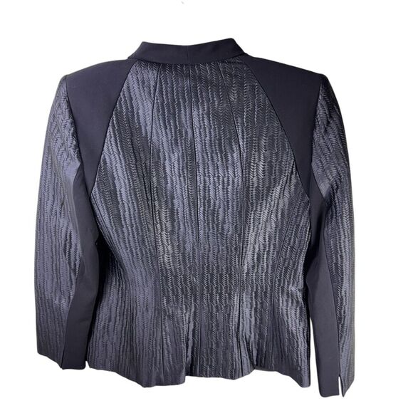 LAFAYETTE 148 New York Blazer Black Woven Design Double Zip Evening Jack… - Picture 2 of 5